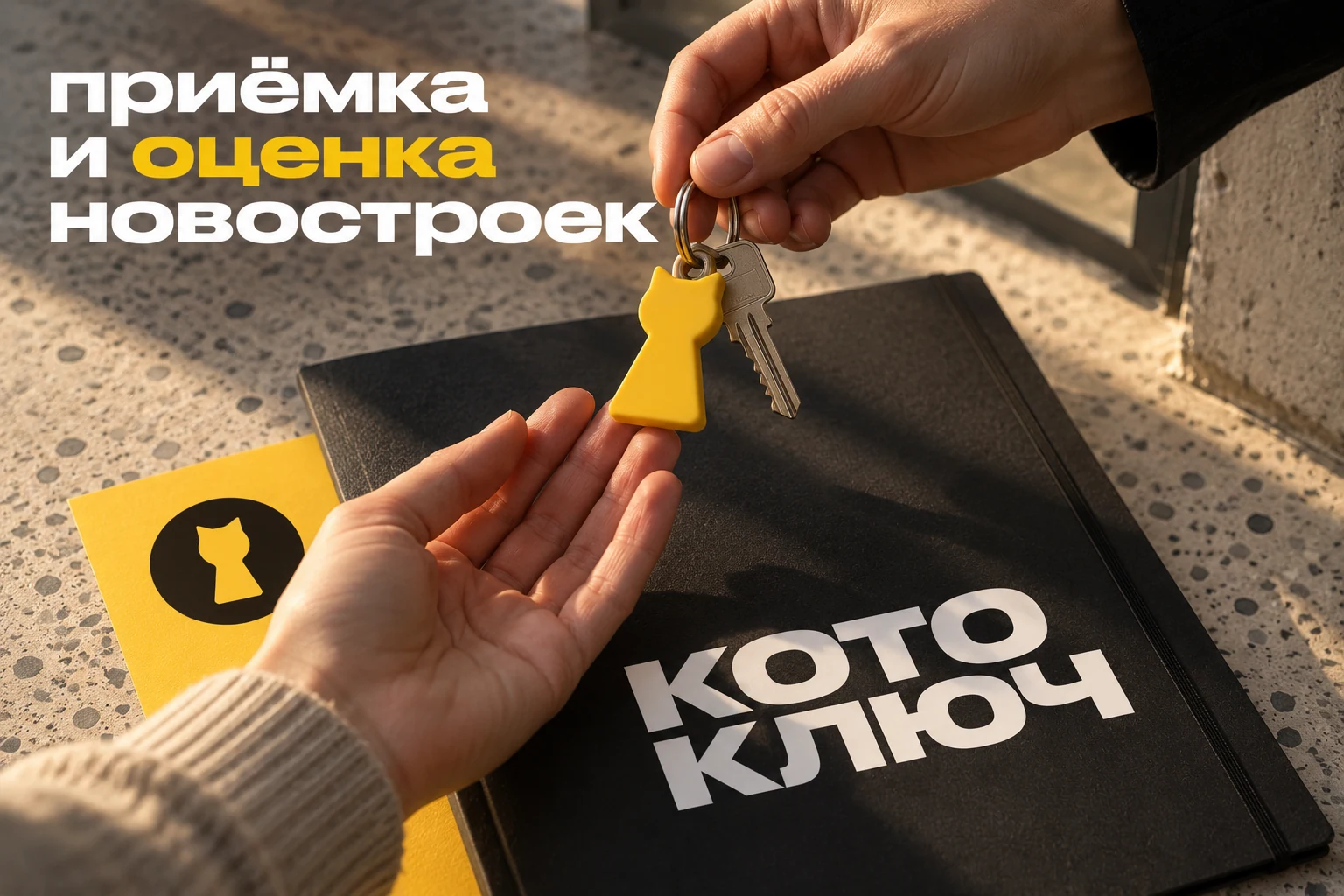 Key handover: the emblem on a small object