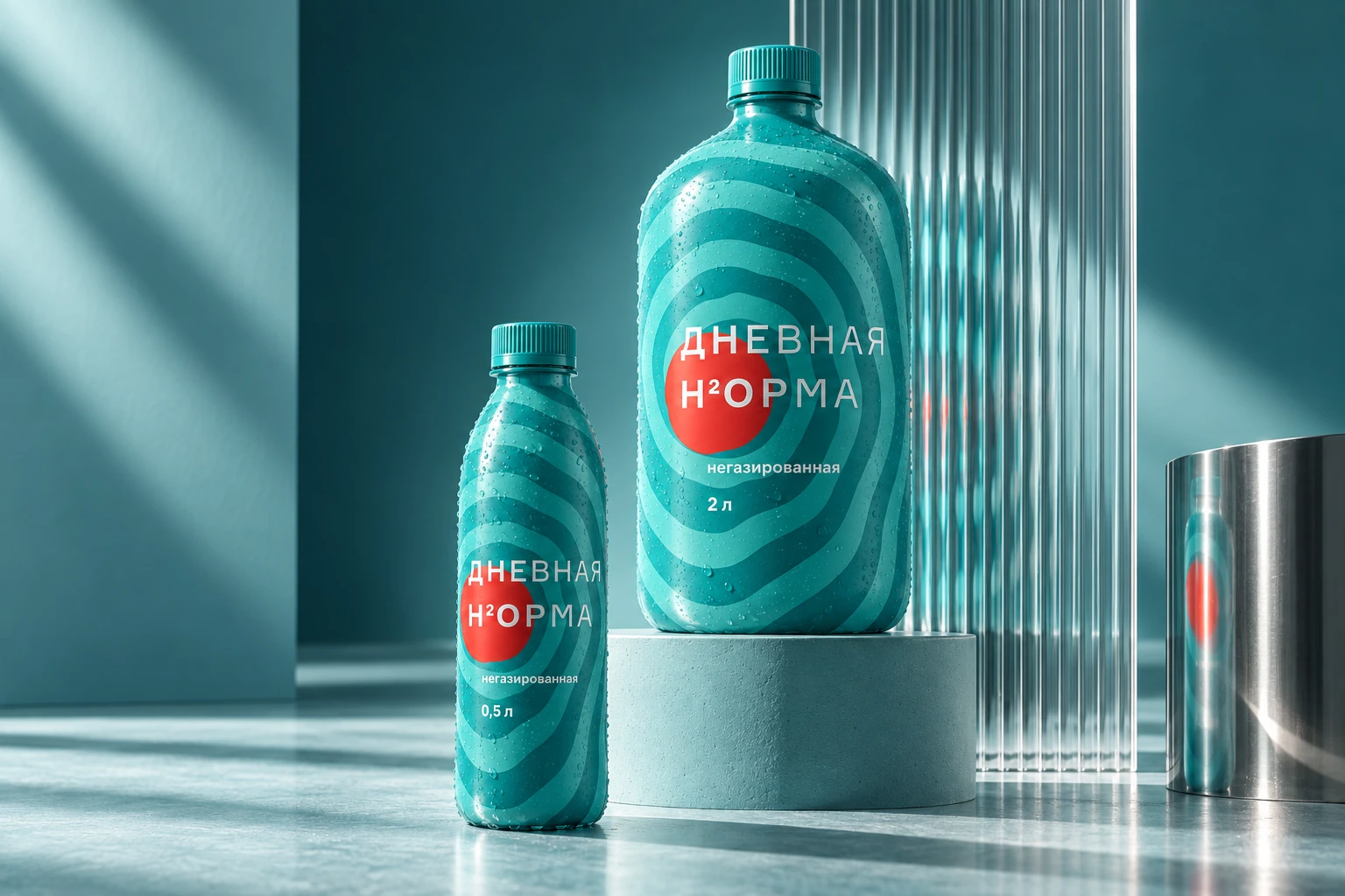 Два формата в предметной композиции со стеклом и металлом