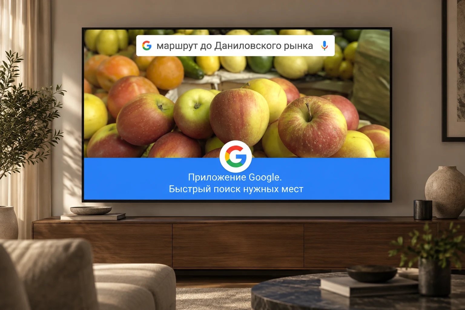 Кампания Google на телевизионном экране