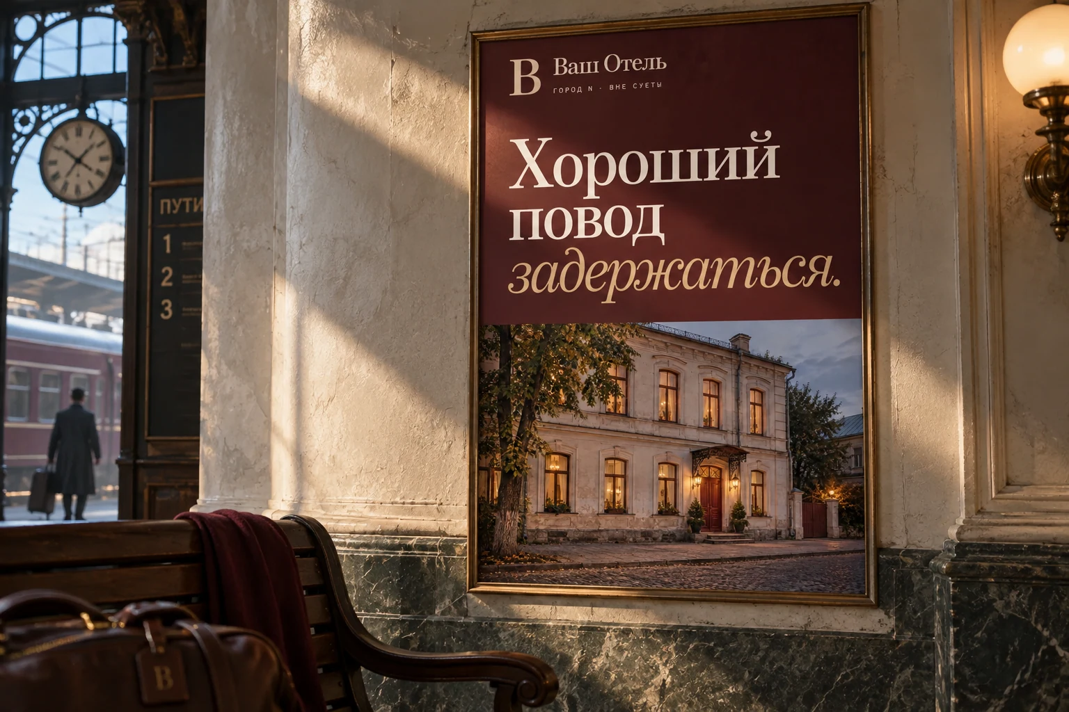 Приглашение задержаться: плакат в вокзальной среде