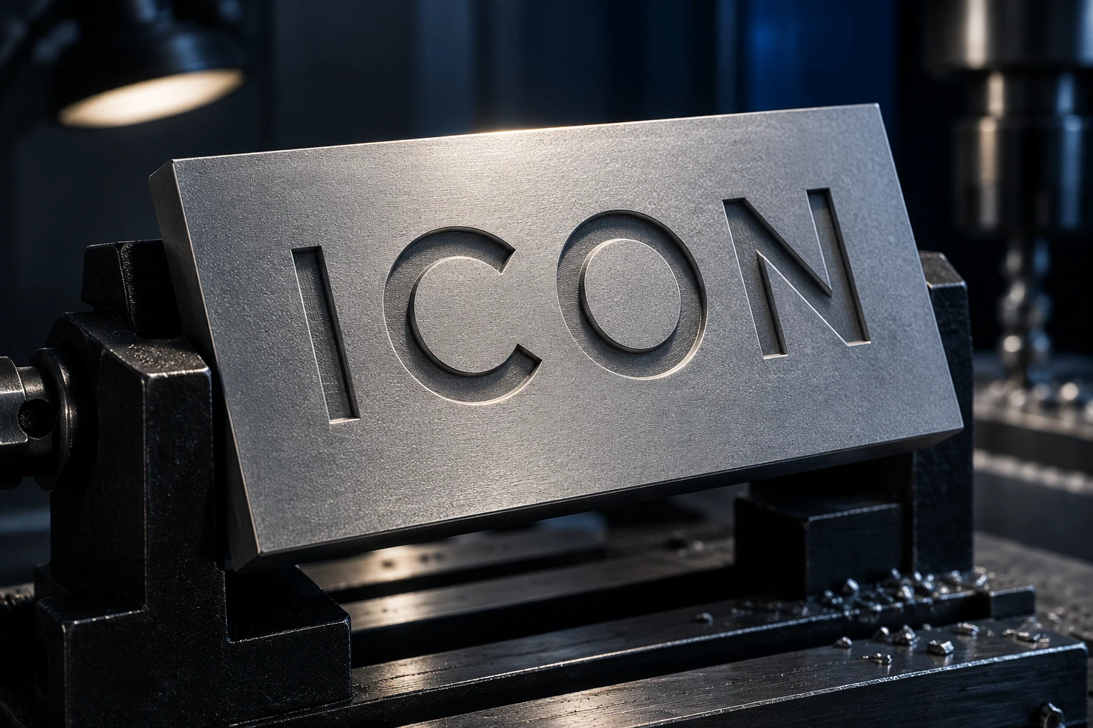 ICON: короткое имя на металлической плоскости