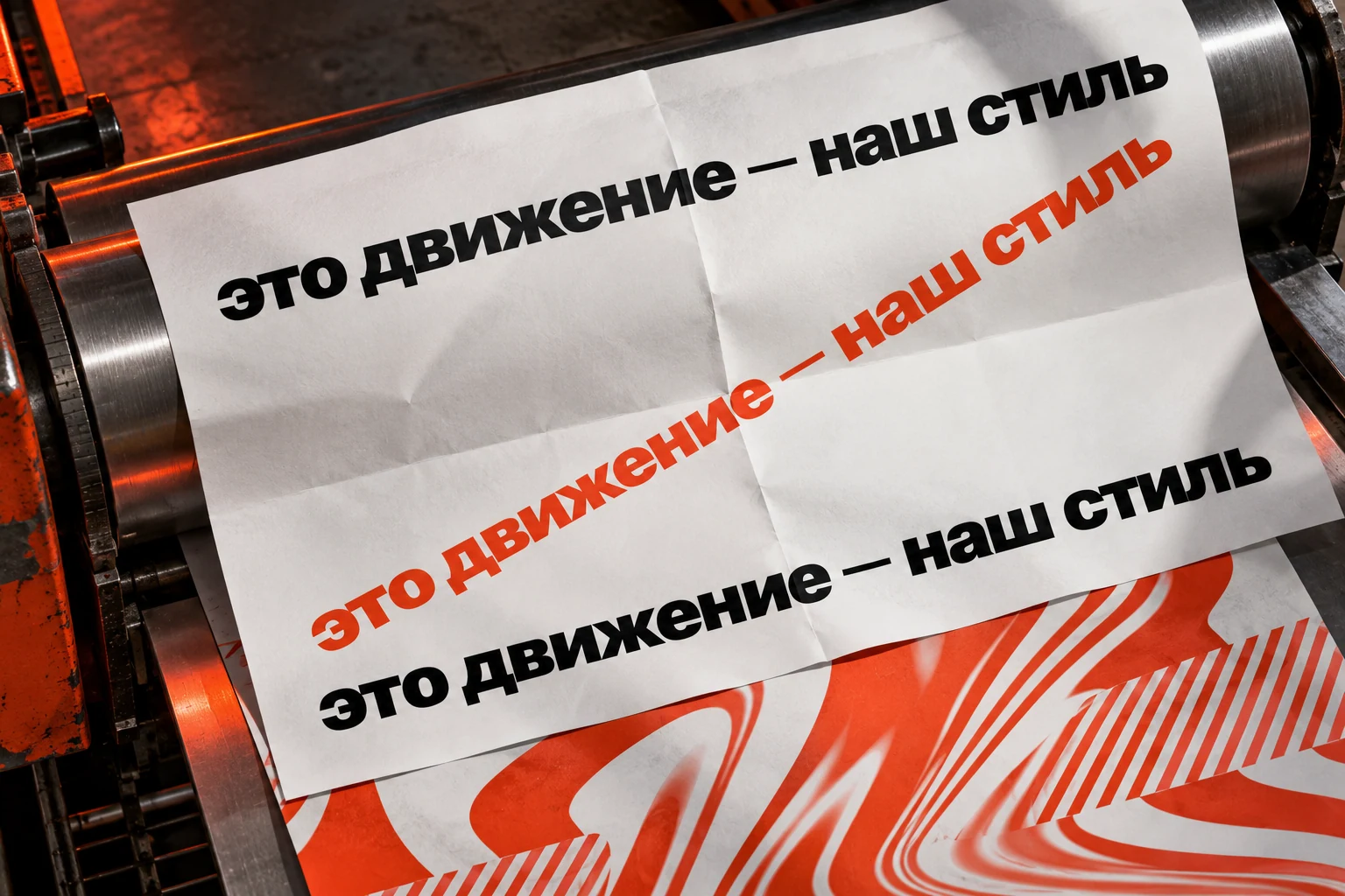 Исходная типографическая композиция в печати