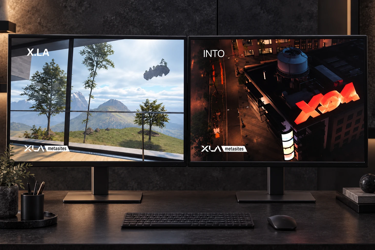 X.LA digital worlds on monitors